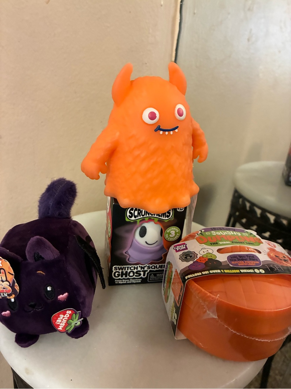 Squish Berries Bat, RMS Mystery Dumpling, Scrunchems Ghost & Monster set of 4